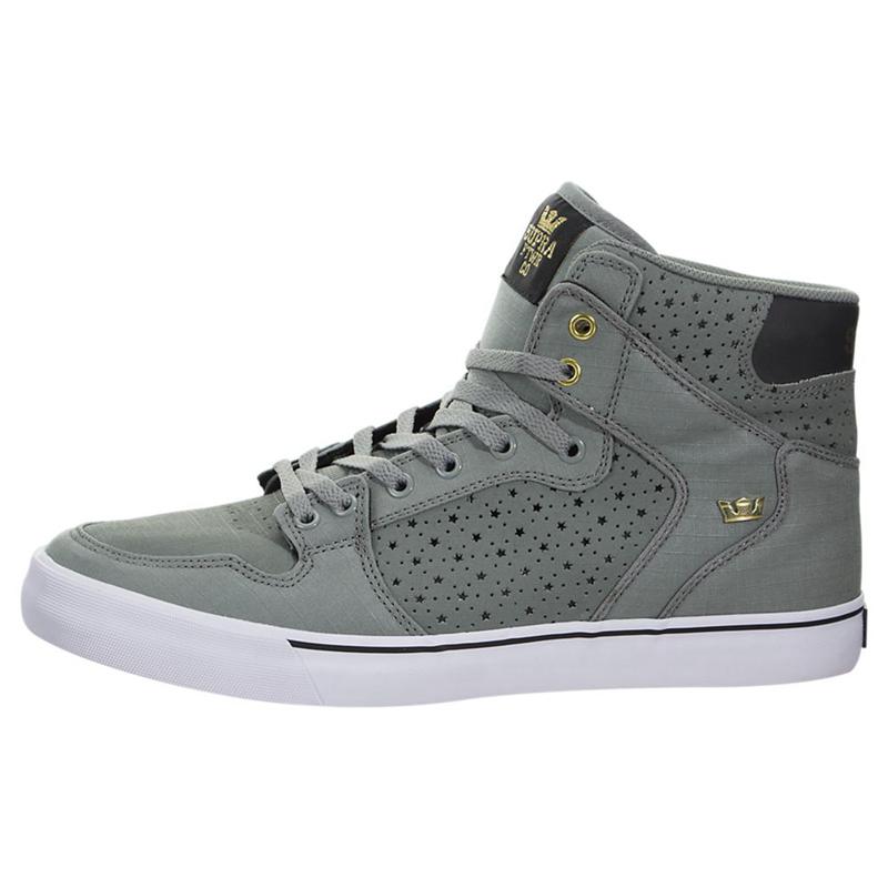 Buty Supra VAIDER - Sneakersy Wysokie Damskie - Szare Czarne (XFDQ-87521)